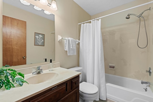 9 Intermeadows Way, Powell, OH 43065 - bathroom featuring vanity, shower / bath combo with shower curtain, and a textured ceiling