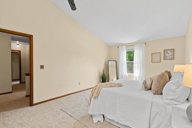 9 Intermeadows Way, Powell, OH 43065 - bedroom with carpet flooring, vaulted ceiling, and a ceiling fan