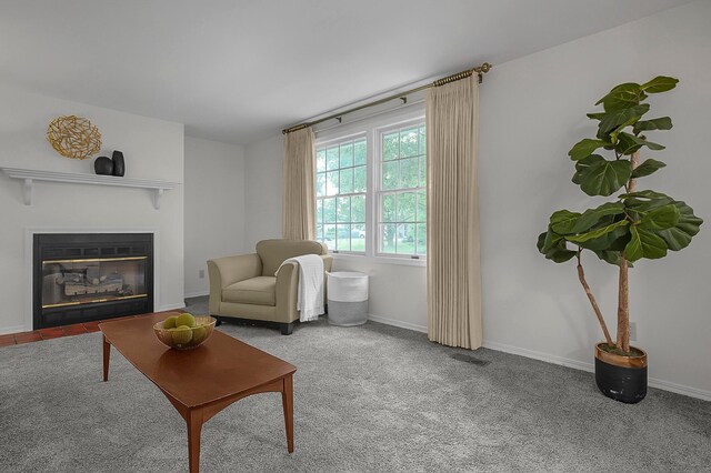 764 Towne Krier Ct, Newark, OH 43055 - living area with carpet and a glass covered fireplace