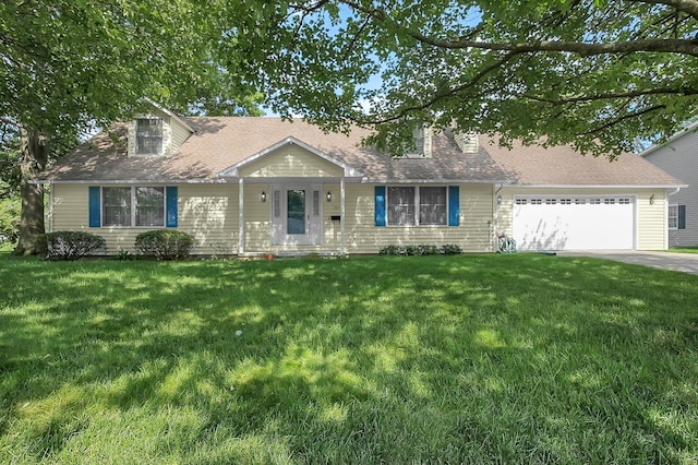 764 Towne Krier Ct, Newark, OH 43055 - new england style home with a garage, a front yard, driveway, and roof with shingles