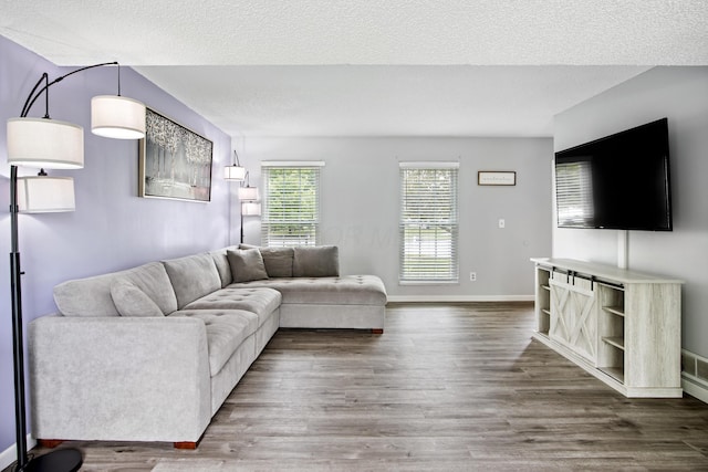 3124 Hillrose Dr, Hilliard, OH 43026 - living room featuring wood finished floors and a textured ceiling