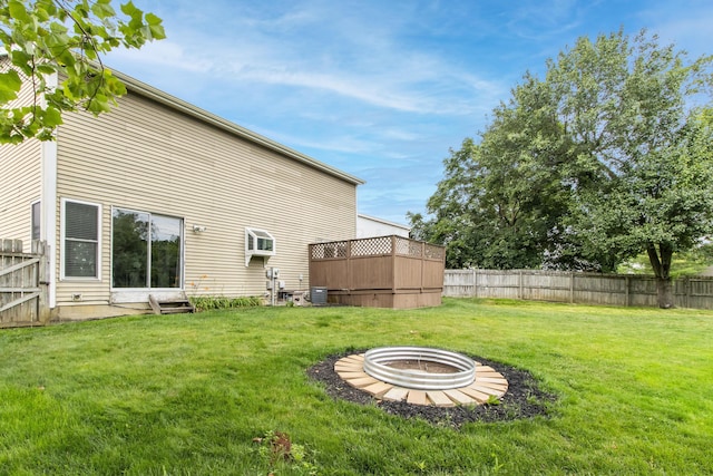 3124 Hillrose Dr, Hilliard, OH 43026 - back of property with a fire pit and a fenced backyard