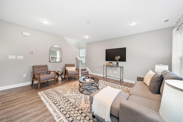 1364 Robinof Dr, Grove City, OH 43123 - living room featuring light wood-type flooring and recessed lighting