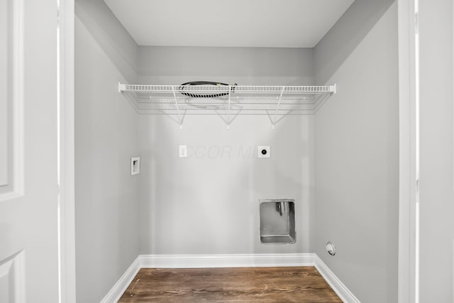 1364 Robinof Dr, Grove City, OH 43123 - washroom featuring hookup for an electric dryer, dark wood-type flooring, and gas dryer hookup