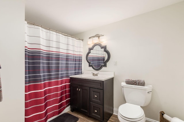 5866 Morganwood Sq, Hilliard, OH 43026 - full bath with vanity, wood finished floors, and a shower with shower curtain