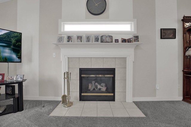 5405 Boucher Dr, Orient, OH 43146 - detailed view of a tile fireplace and carpet