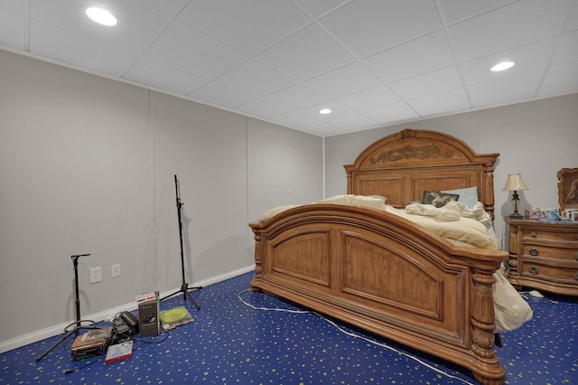 5405 Boucher Dr, Orient, OH 43146 - carpeted bedroom with recessed lighting and a paneled ceiling