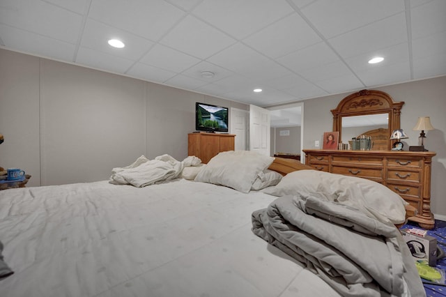 5405 Boucher Dr, Orient, OH 43146 - bedroom with recessed lighting and a paneled ceiling