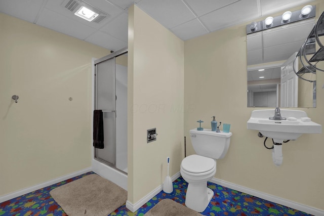 5405 Boucher Dr, Orient, OH 43146 - full bath with a paneled ceiling and a stall shower