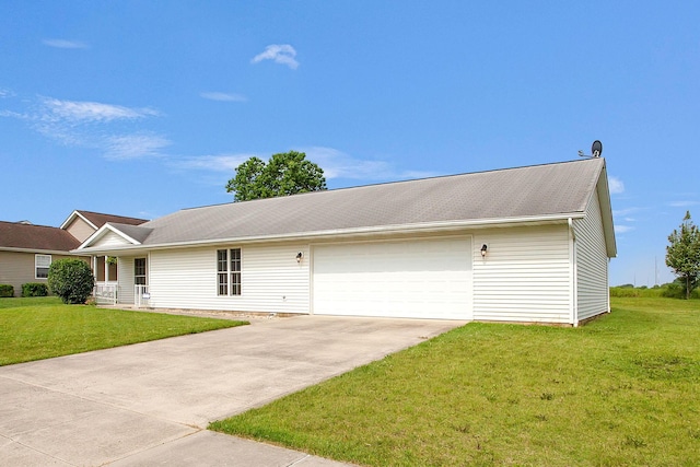 159 Hathaway Rd, West Jefferson, OH 43162 - ranch-style home with a front yard, concrete driveway, and an attached garage