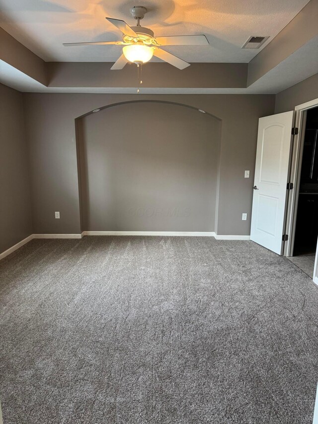 3757 Birkland Cir, Lewis Center, OH 43035 - carpeted empty room with ceiling fan and arched walkways