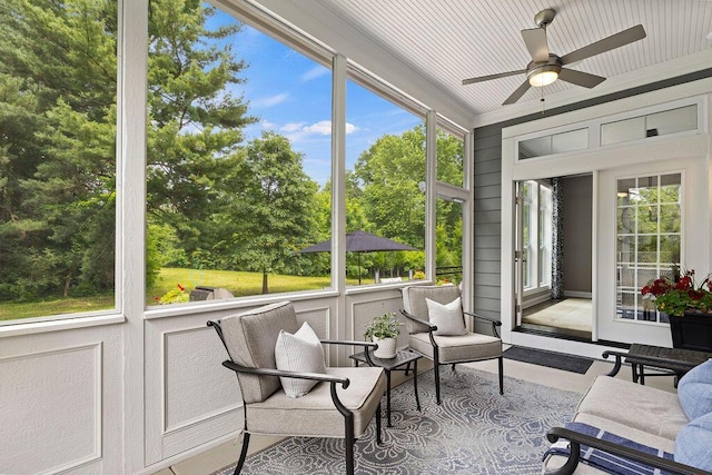 3017 Highland Woods Blvd, New Albany, OH 43054 - sunroom featuring ceiling fan