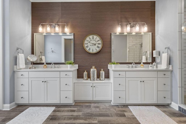 3017 Highland Woods Blvd, New Albany, OH 43054 - bathroom with wood finished floors and two vanities