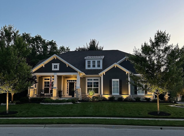 3017 Highland Woods Blvd, New Albany, OH 43054 - craftsman inspired home with a front lawn and a porch