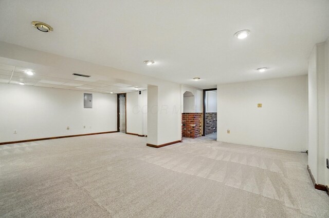 1574 River Bend Rd, Columbus, OH 43223 - finished below grade area featuring light colored carpet and electric panel