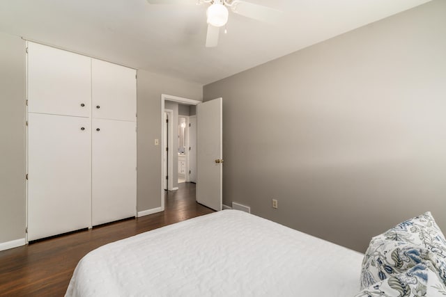 1276 Bryson Rd, Columbus, OH 43224 - bedroom with dark wood-type flooring and a ceiling fan