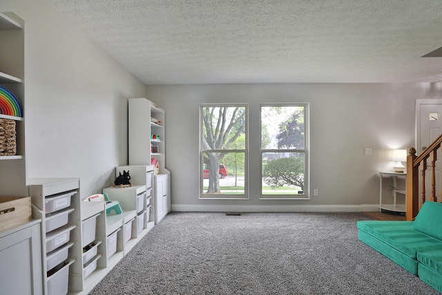 5983 Epernay Way, Galloway, OH 43119 - living area featuring carpet floors and a textured ceiling