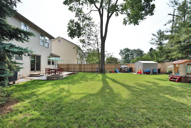 5983 Epernay Way, Galloway, OH 43119 - view of yard with a shed and a patio area