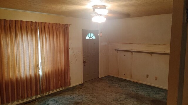 103 Center St, Waldo, OH 43356 - carpeted entrance foyer featuring a textured ceiling and baseboards