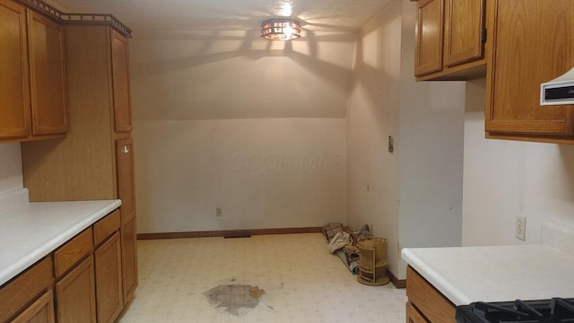 103 Center St, Waldo, OH 43356 - kitchen featuring brown cabinetry, light countertops, and light floors
