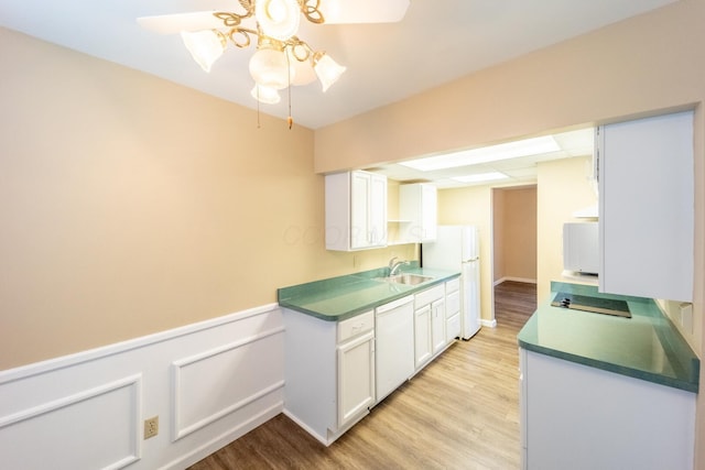 83 Tarryton Ct W, Columbus, OH 43228 - kitchen with white appliances, light wood-style floors, and white cabinets