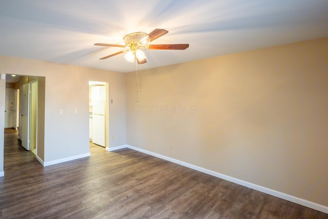 83 Tarryton Ct W, Columbus, OH 43228 - spare room with a ceiling fan and dark wood-style floors
