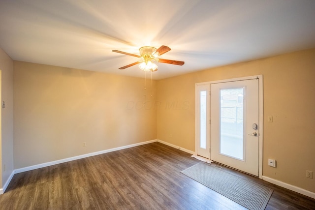 83 Tarryton Ct W, Columbus, OH 43228 - unfurnished room featuring dark wood-style floors and ceiling fan