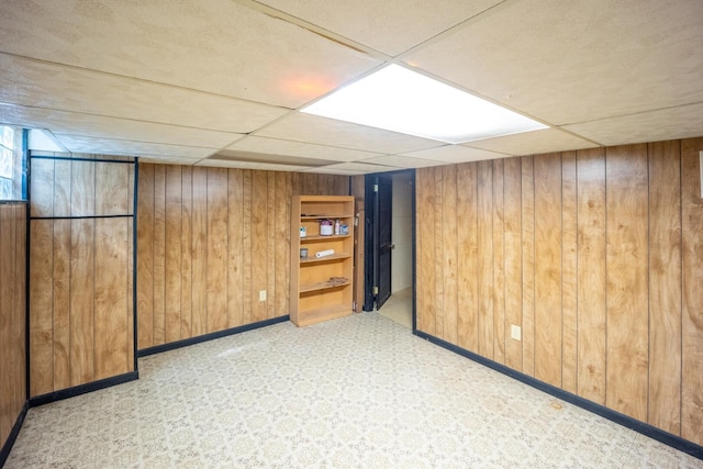 83 Tarryton Ct W, Columbus, OH 43228 - finished below grade area with wood walls and a drop ceiling