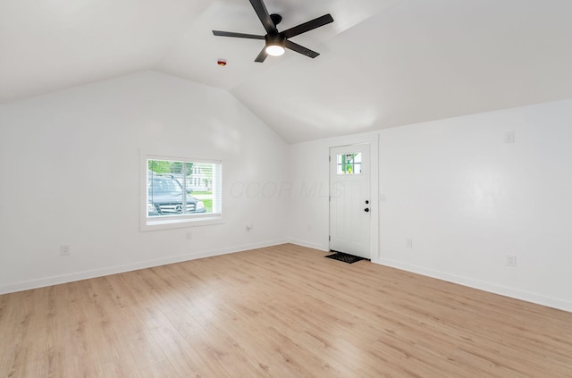 165 W Jersey St, Johnstown, OH 43031 - bonus room featuring healthy amount of natural light, light wood-style floors, lofted ceiling, and ceiling fan