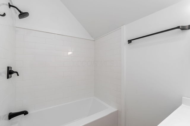 165 W Jersey St, Johnstown, OH 43031 - bathroom featuring lofted ceiling and  shower combination