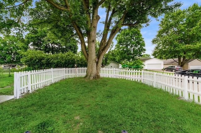 165 W Jersey St, Johnstown, OH 43031 - fenced yard featuring a garage