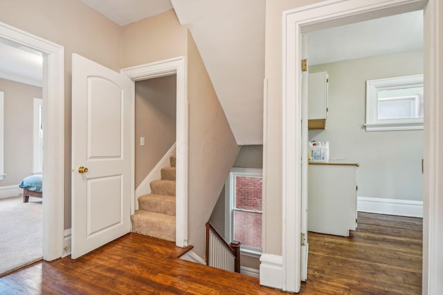 56 S Champion Ave, Columbus, OH 43205 - staircase with wood finished floors and baseboards