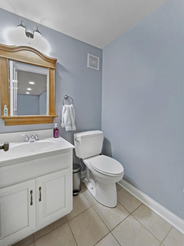 3917 Tarrington Ln, Columbus, OH 43220 - half bathroom with tile patterned floors and vanity