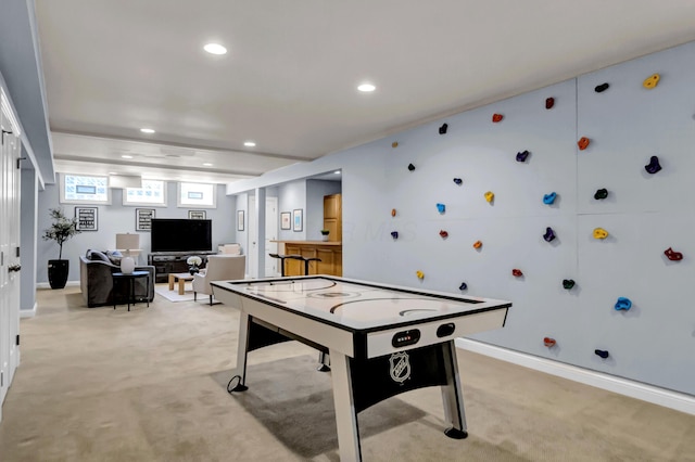 3917 Tarrington Ln, Columbus, OH 43220 - rec room with light carpet and recessed lighting