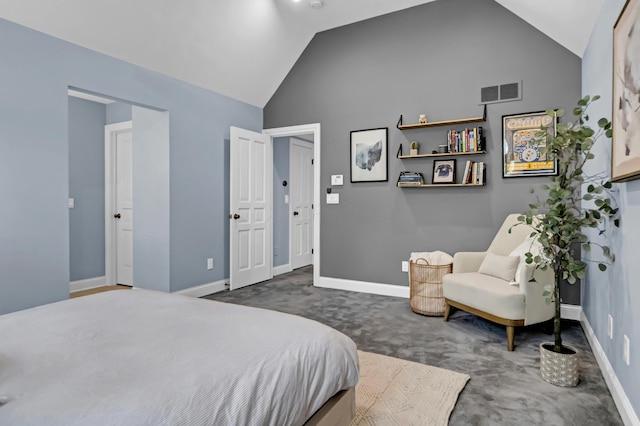 3917 Tarrington Ln, Columbus, OH 43220 - carpeted bedroom with lofted ceiling and baseboards