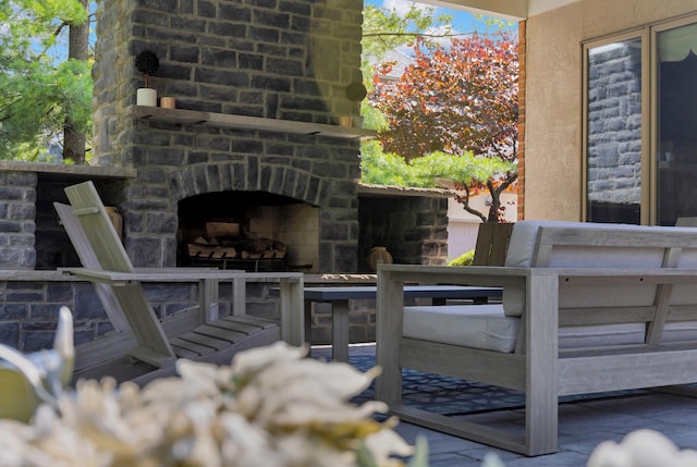 3917 Tarrington Ln, Columbus, OH 43220 - view of patio / terrace featuring an outdoor fireplace