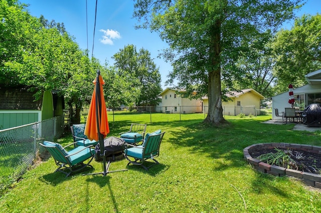 248 Grandview Ave, Delaware, OH 43015 - fenced backyard with an outdoor fire pit