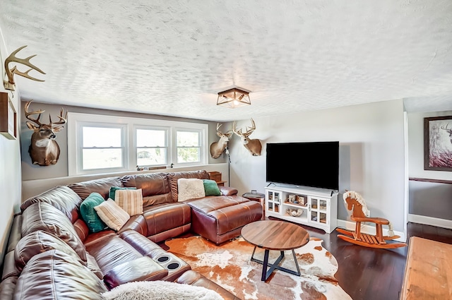6997 State Route 734, Jamestown, OH 45335 - living room featuring a textured ceiling and wood finished floors