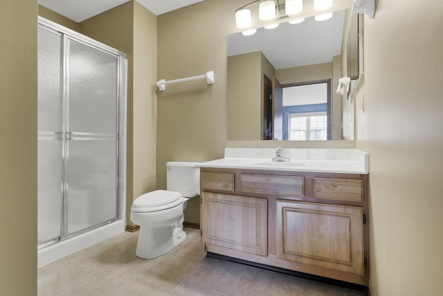 1104 Arbor Oaks Ln, Galloway, OH 43119 - bathroom with vanity, a stall shower, and tile patterned floors