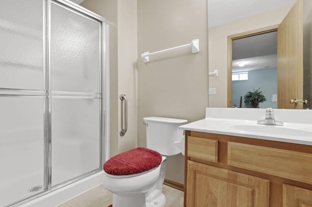 1104 Arbor Oaks Ln, Galloway, OH 43119 - full bathroom featuring vanity, a stall shower, and tile patterned flooring