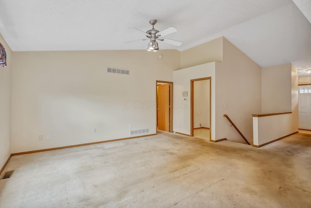 1344 Bluffton Ct, Columbus, OH 43228 - carpeted spare room featuring lofted ceiling and a ceiling fan