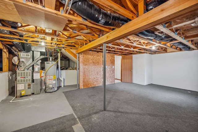 1344 Bluffton Ct, Columbus, OH 43228 - unfinished below grade area featuring gas water heater and heating unit