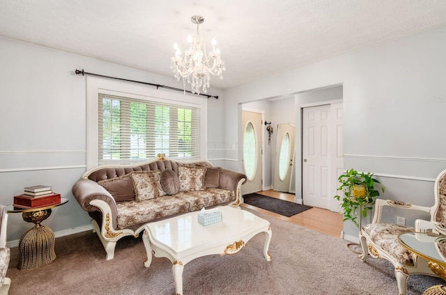 7484 Blue Fox Ln, Columbus, OH 43235 - living area featuring a chandelier and carpet