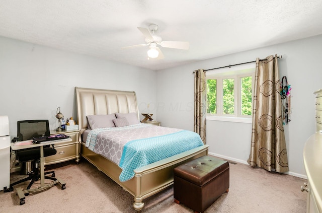 7484 Blue Fox Ln, Columbus, OH 43235 - bedroom with carpet floors, a ceiling fan, and an office area