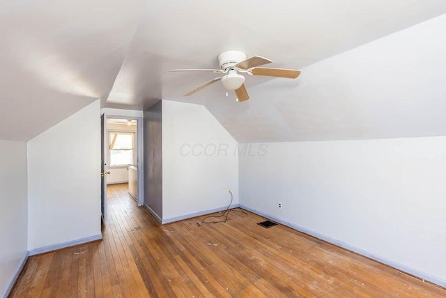 1155 E 26th Ave, Columbus, OH 43211 - bonus room featuring ceiling fan, hardwood / wood-style floors, and vaulted ceiling