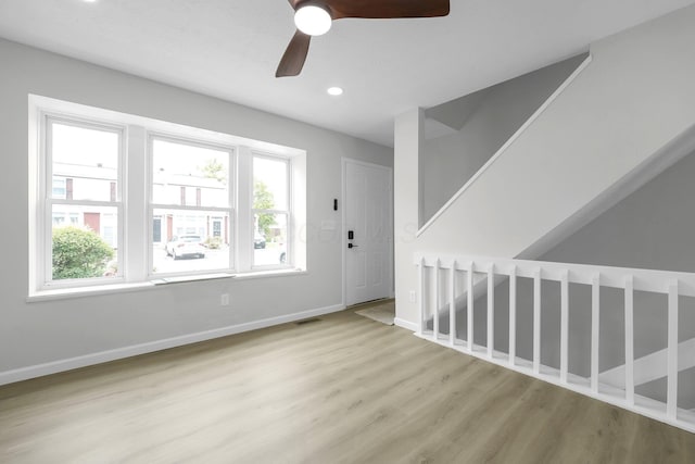 840 Pine Way Dr Unit D2, Columbus, OH 43085 - entryway with wood finished floors, ceiling fan, and recessed lighting