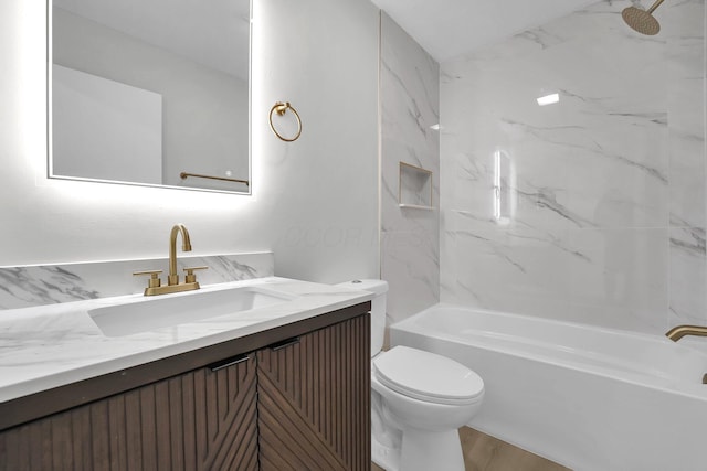 840 Pine Way Dr Unit D2, Columbus, OH 43085 - bathroom featuring vanity, shower / tub combination, and wood finished floors