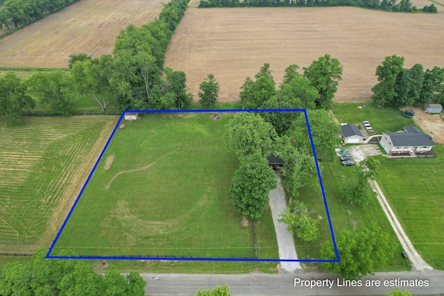2542 Eckert Rd, Lexington, OH 44904 - aerial view of sparsely populated area with property parcel outlined