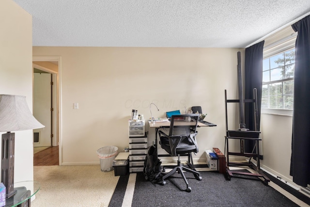 8621 Renford Ct, Powell, OH 43065 - office area with carpet and a textured ceiling