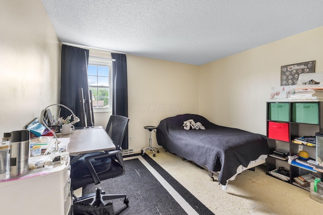 8621 Renford Ct, Powell, OH 43065 - bedroom featuring a textured ceiling, carpet, and a desk